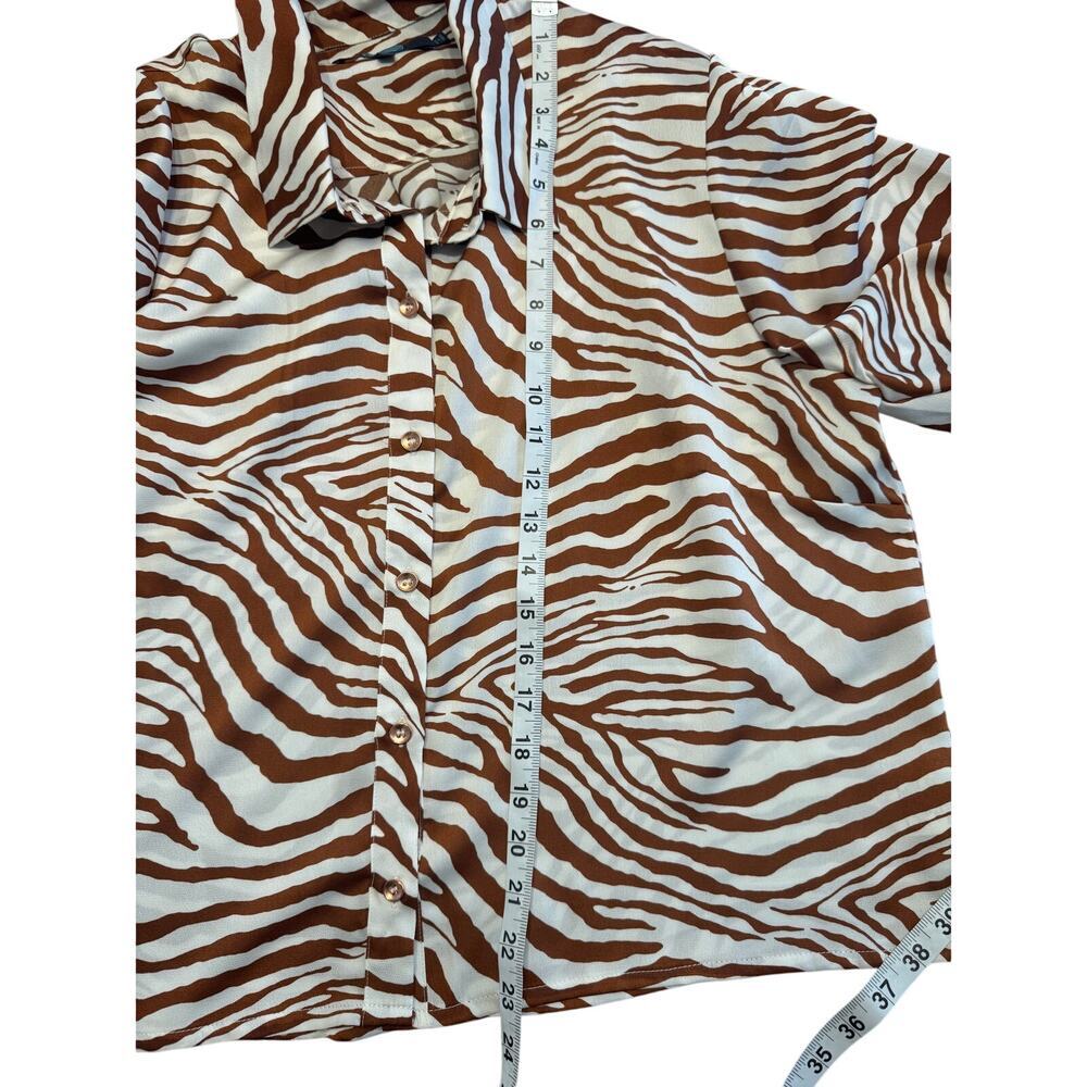 EVA FRANCO (Sold at Anthropologie) - Anita Zebra-Striped Button down in SZ (XL) - Picture 7 of 9